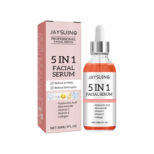 Jaysuing 5 in 1 Beautiful Skin Serum Squalane-Based for Home Use Moisturizes Shrinks Pores Firming and Lightening Acne Spots