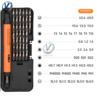 46pcs Electric Screwdriver Set Rechargeable Wireless Precision Power Tool Magnetic Screw Driver Bits for IPhone Glasses Watch PC