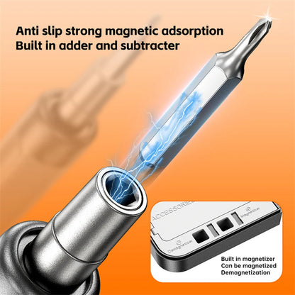 46pcs Electric Screwdriver Set Rechargeable Wireless Precision Power Tool Magnetic Screw Driver Bits for IPhone Glasses Watch PC