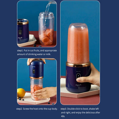 6 Blade Portable Juicer USB Rechargeable Juicer Stainless Steel Blade Cup Juicer Fruit Automatic Smoothie Blender Kitchen Tool