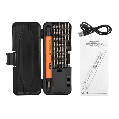 46pcs Electric Screwdriver Set Rechargeable Wireless Precision Power Tool Magnetic Screw Driver Bits for IPhone Glasses Watch PC