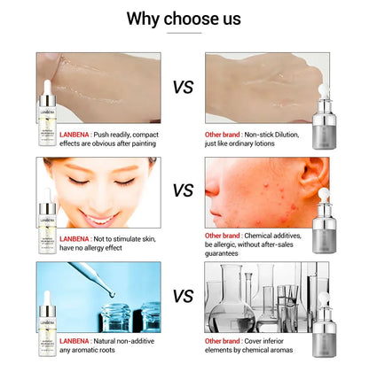 LANBENA 24k Gold Six Peptides Face Essence Anti-wrinkle Shrink Pore Whitening Moisturizing Hyaluronic Acid Fade Fine Line Serum