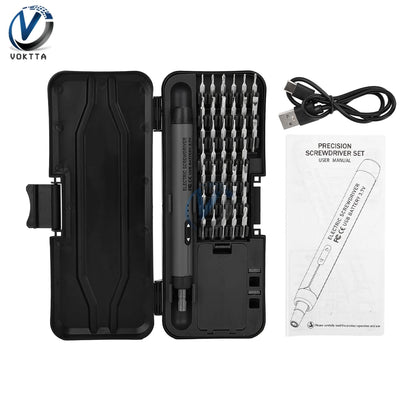46pcs Electric Screwdriver Set Rechargeable Wireless Precision Power Tool Magnetic Screw Driver Bits for IPhone Glasses Watch PC