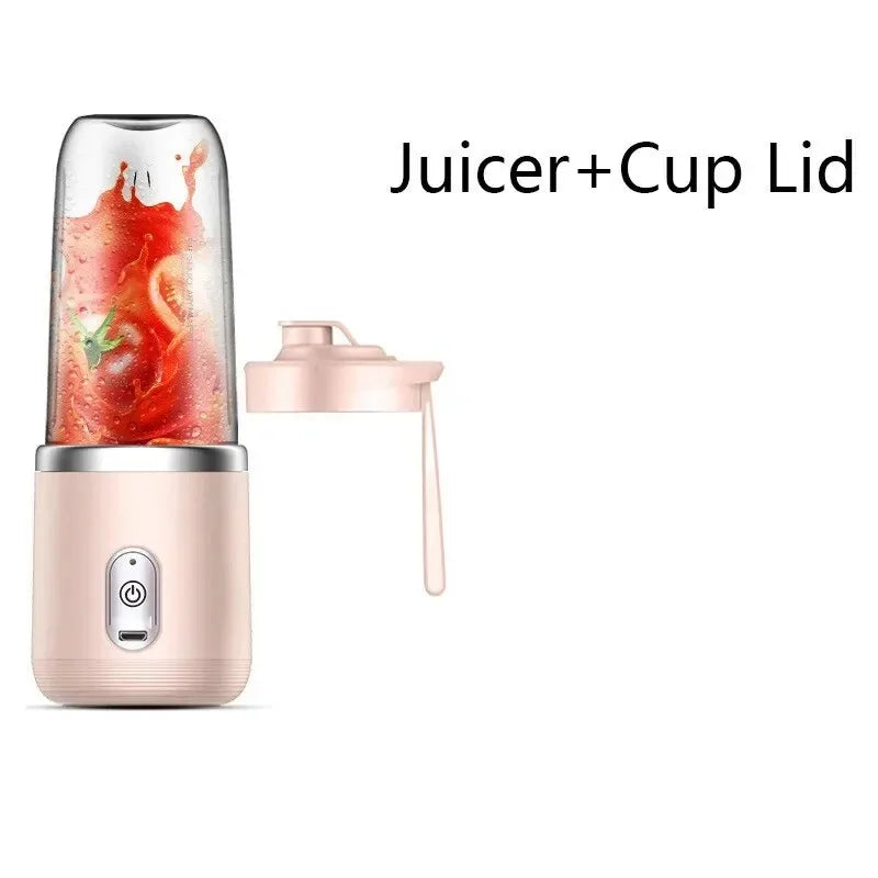 6 Blade Portable Juicer USB Rechargeable Juicer Stainless Steel Blade Cup Juicer Fruit Automatic Smoothie Blender Kitchen Tool