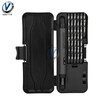 46pcs Electric Screwdriver Set Rechargeable Wireless Precision Power Tool Magnetic Screw Driver Bits for IPhone Glasses Watch PC