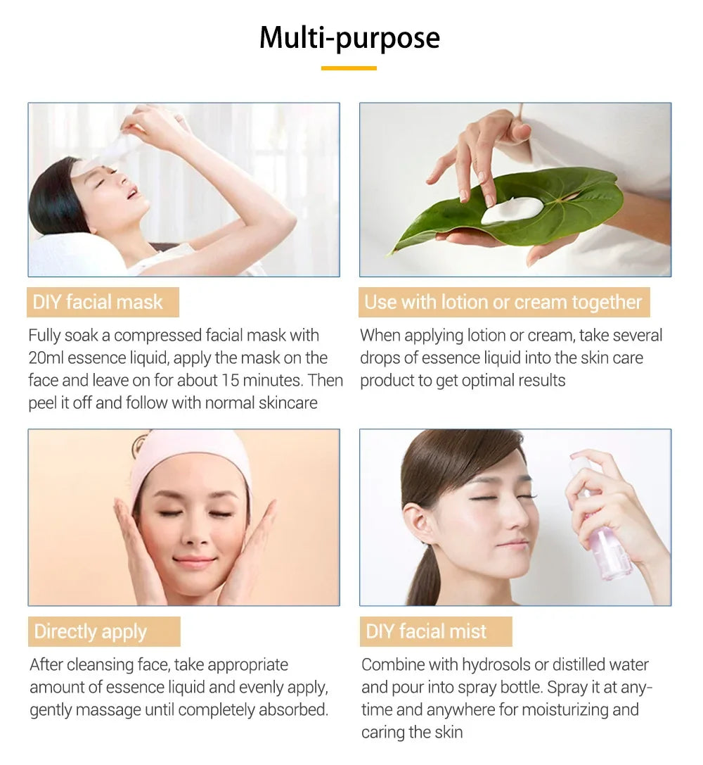 LANBENA 24k Gold Six Peptides Face Essence Anti-wrinkle Shrink Pore Whitening Moisturizing Hyaluronic Acid Fade Fine Line Serum